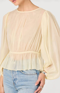 Astr - Amie Sheer Balloon Sleeve Top