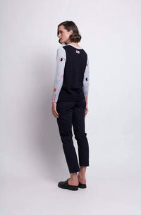 FOIL Full Monty Trapeze Trouser in true navy - women's pants - alternate view