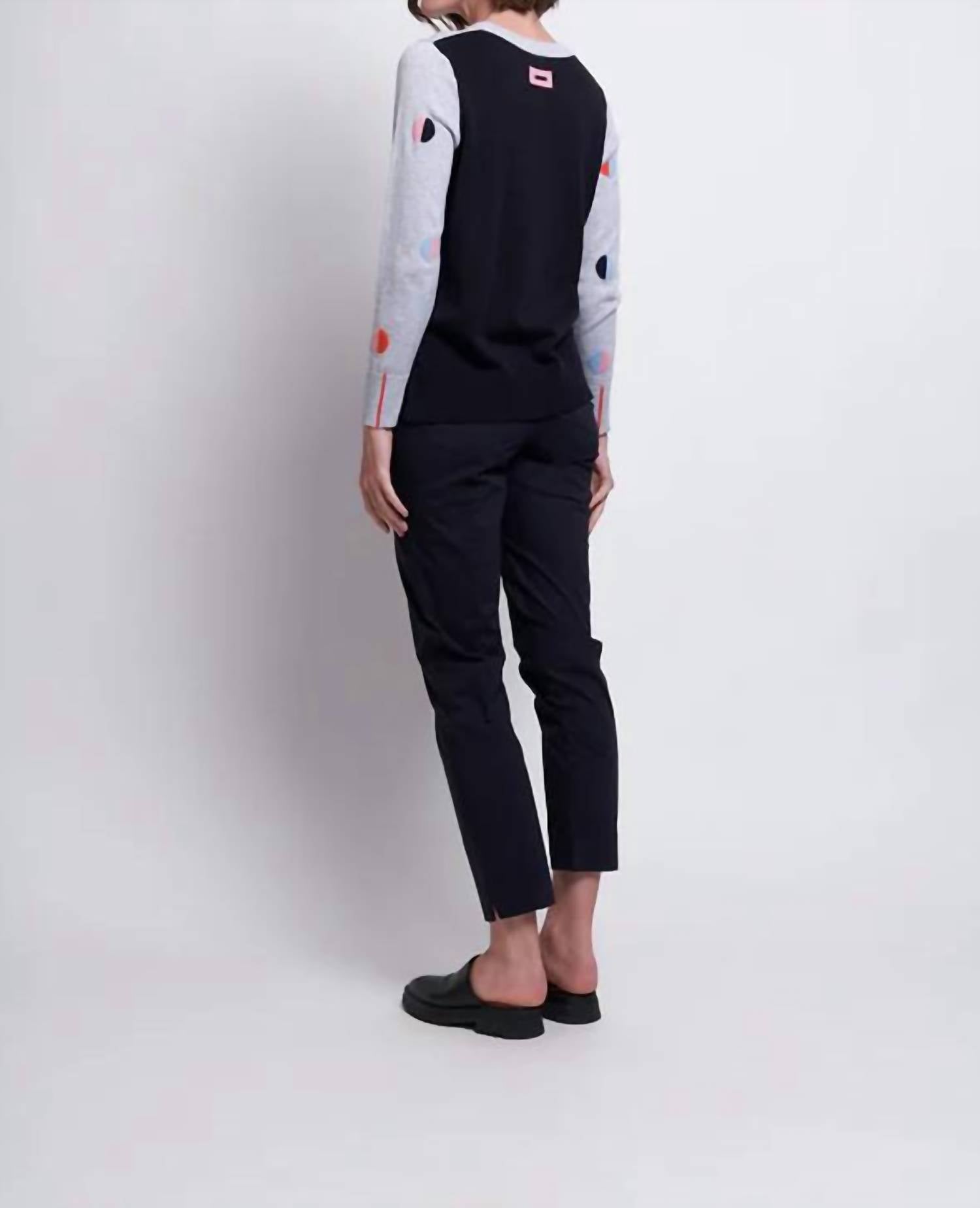 FOIL Full Monty Trapeze Trouser in true navy - women's pants - detail view