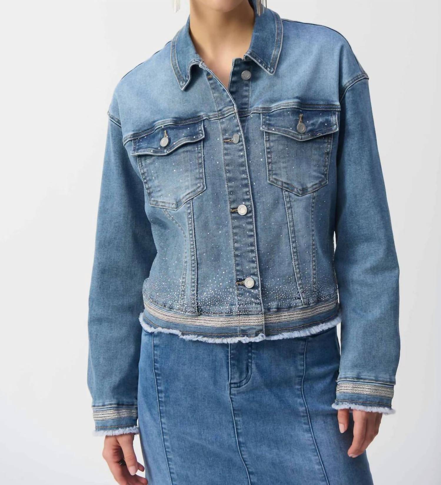Joseph Ribkoff - Embroidered Denim Jacket