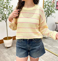 Wishlist - Striped Open Knit Sweater
