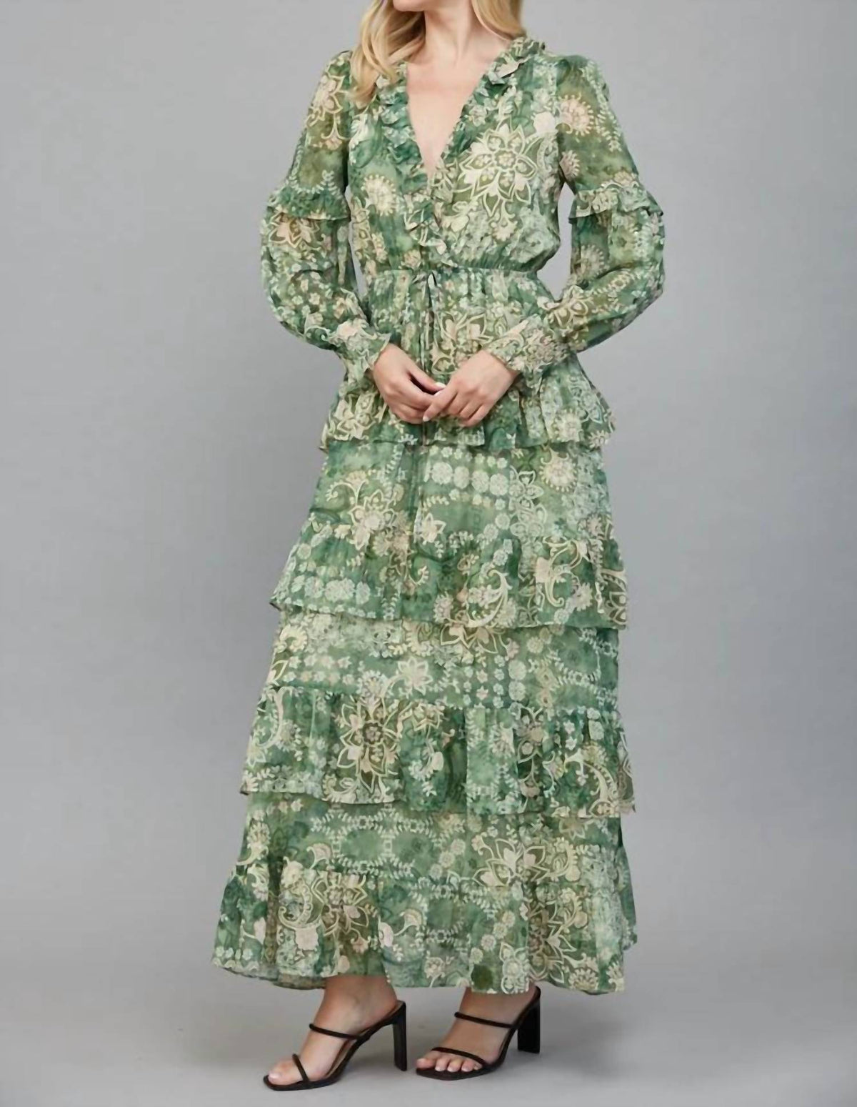 Fate - Lurex Tiered Midi Dress