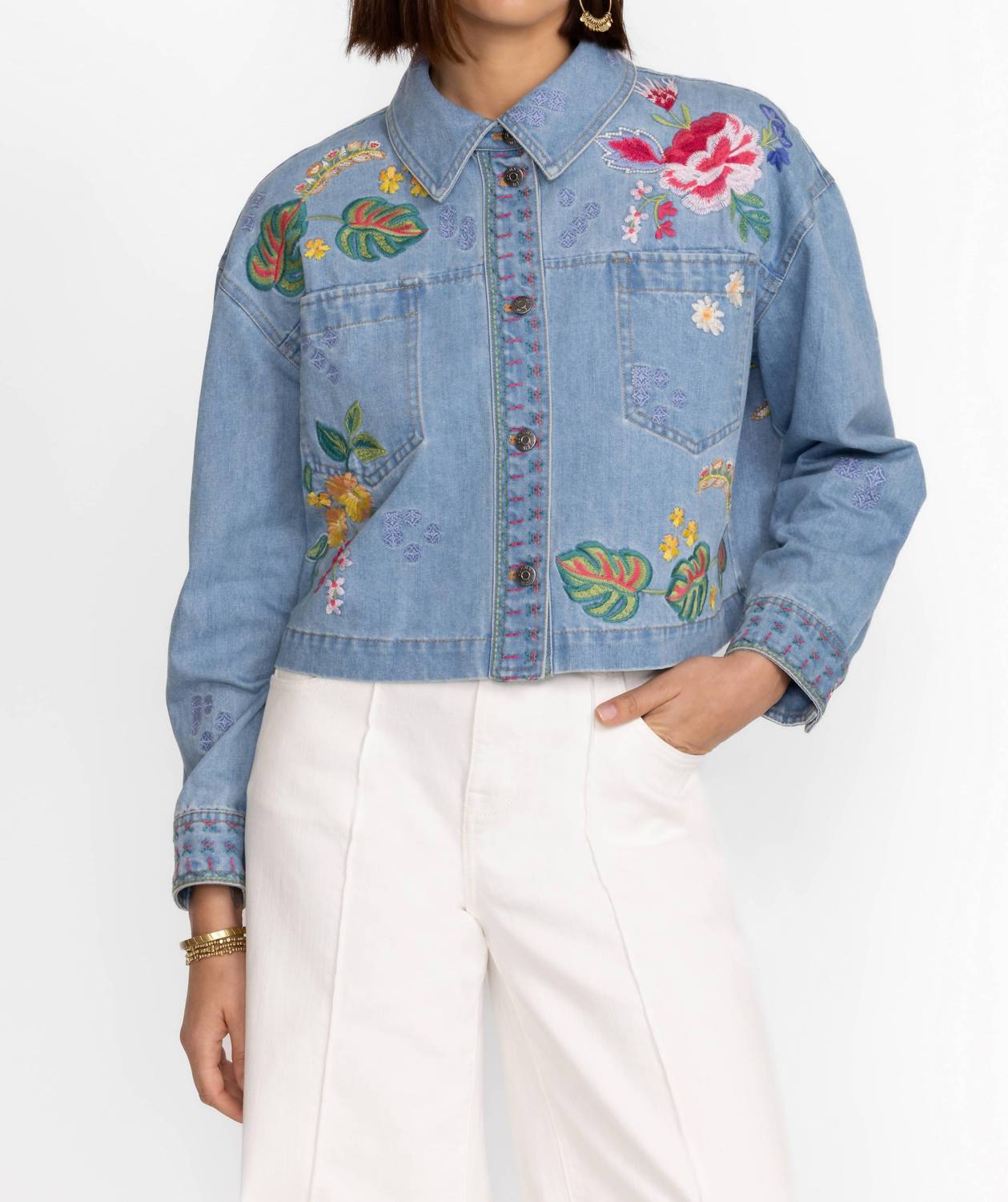 Johnny Was - Jeanette Cropped Denim Jacket