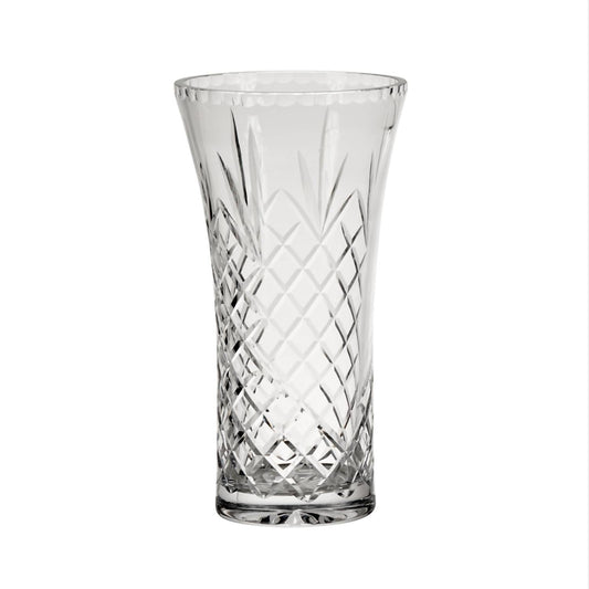 Creative Gifts International - Crystal Flared Vase With Medallion II Pattern - 9.5" X 5"