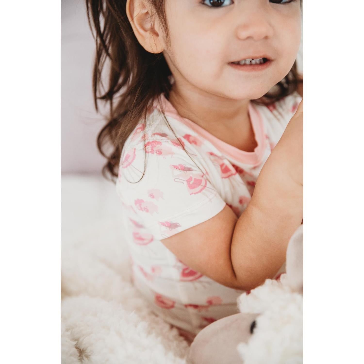 Kickee - Kids' Bamboo Print Short Sleeve Pajama Set
