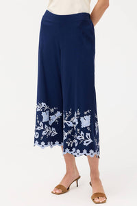 Johnny Was ADDELINE KNIT CULOTTE PANT in navy - women's pants - alternate view