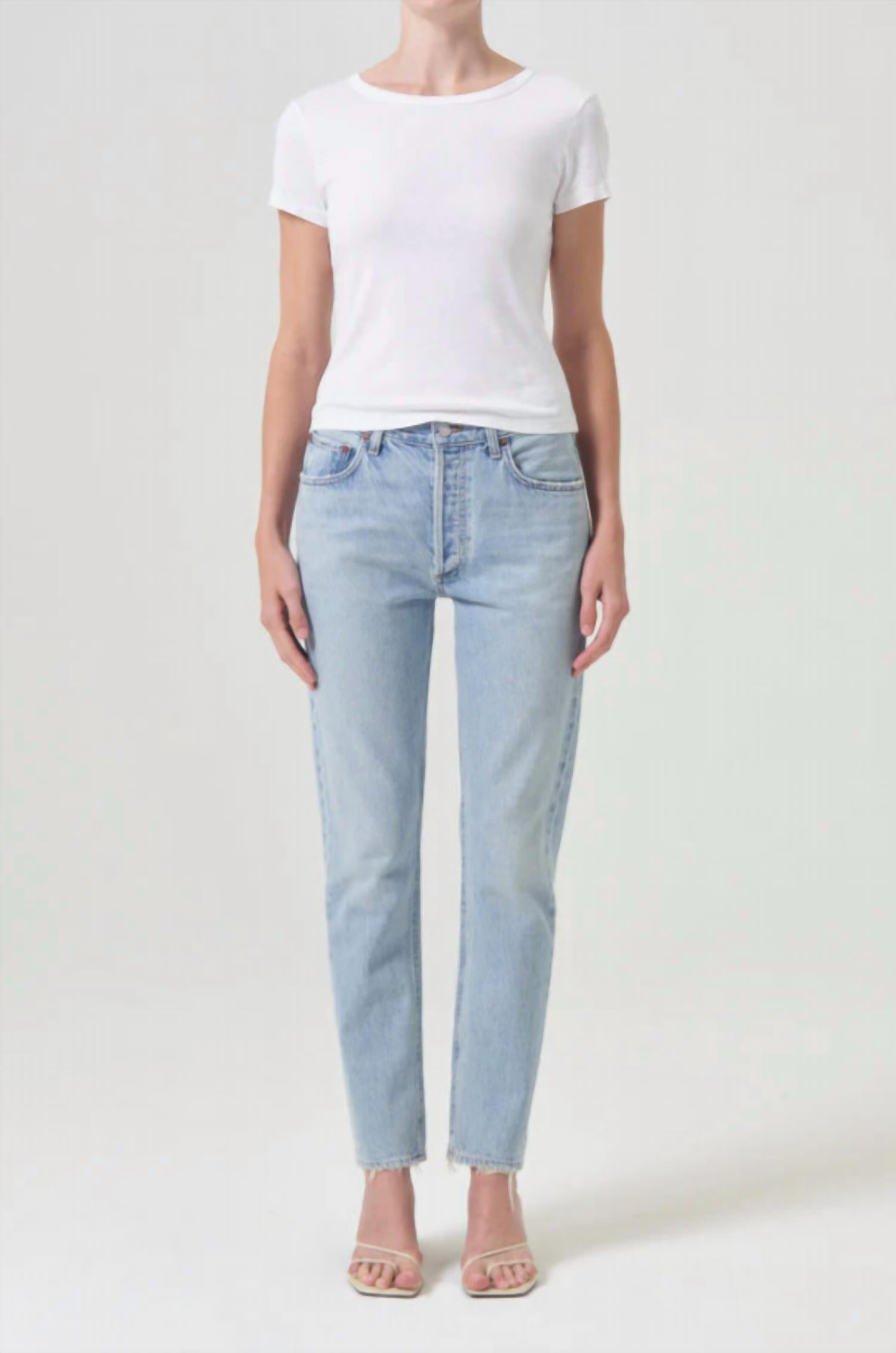 AGOLDE Women's Austin Mid Rise Tapered Slim Jean in lost - women's jeans
