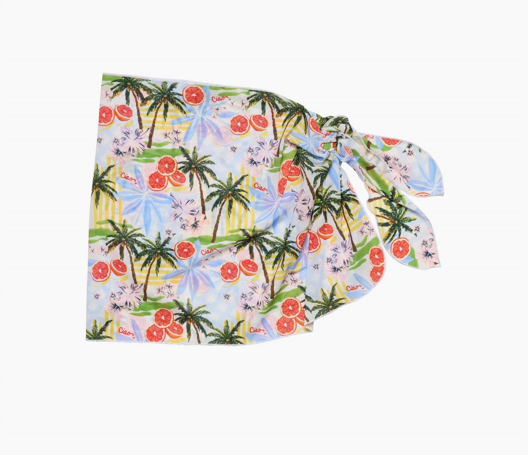 SNAPPER ROCK Girl's Ciao Paradiso Sarong in yellow multi - kids' bikini