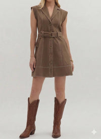 entro Tailored Outlaw Dress in brown - women's dress