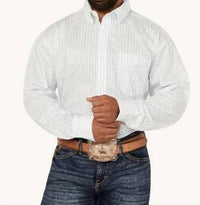 Rock & Roll Denim - Men's Dobby Striped Long Sleeve Button-down Western Shirt