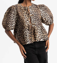 Ganni - Peplum Tie Blouse