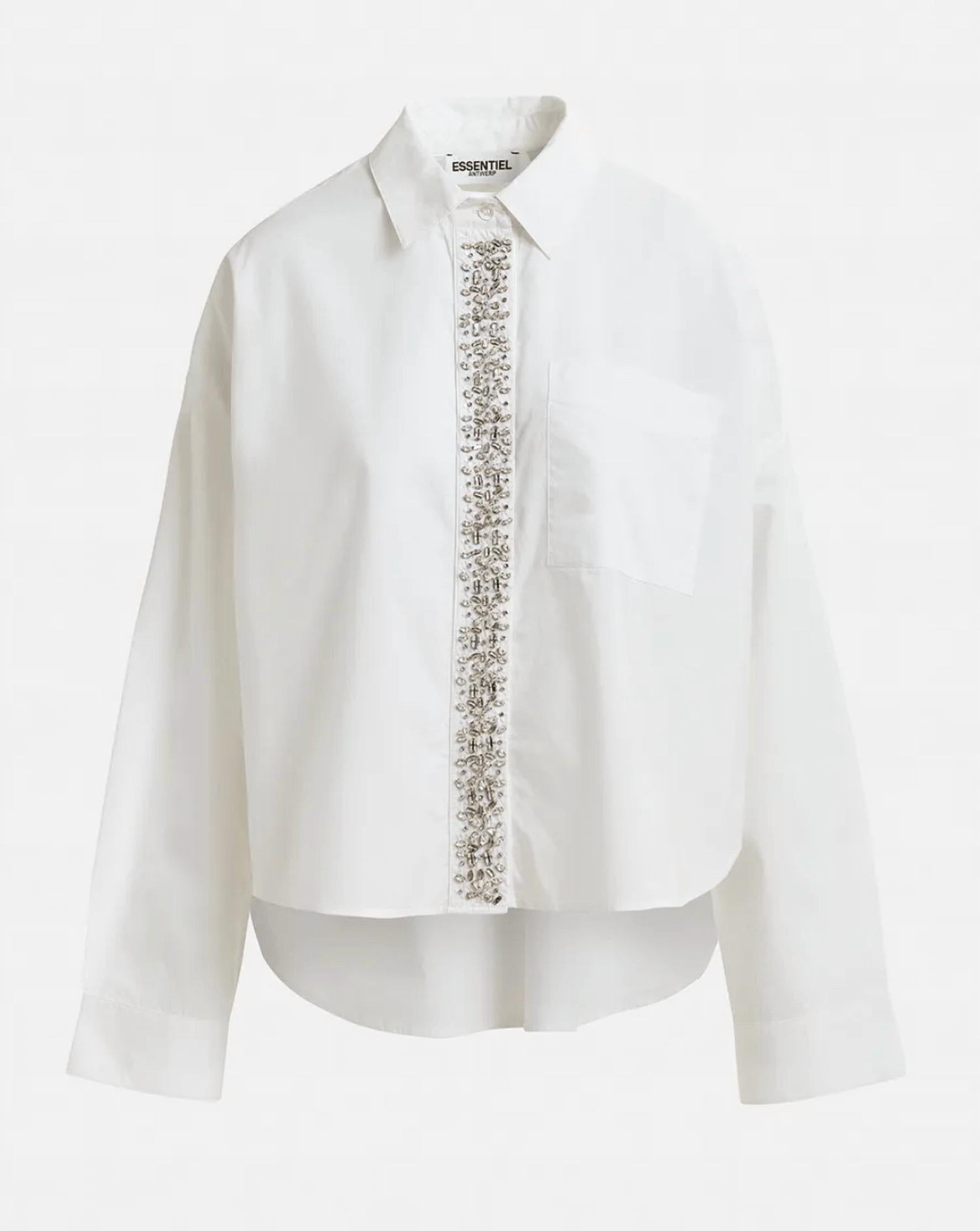 Essentiel Antwerp - Hilver Ebellished Placket Button Down Shirt