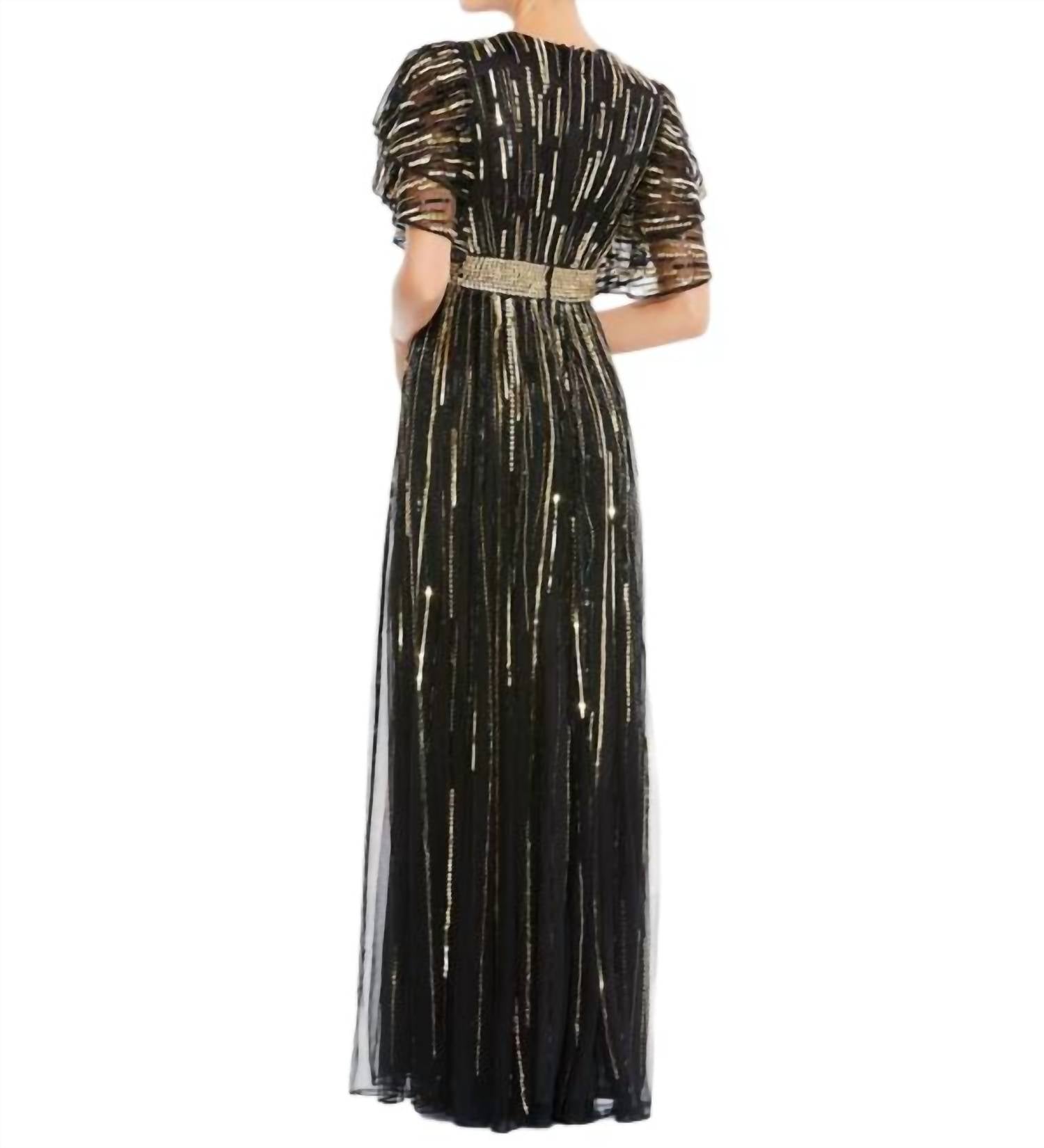 Mac Duggal - Flare Sleeve Embellished Dress
