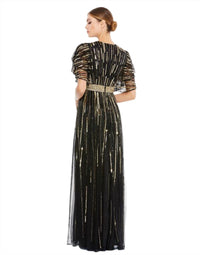 Mac Duggal - Flare Sleeve Embellished Dress