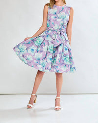 SARA CAMPBELL Giselle Midi Dress in lilac floral - women's dress - alternate view