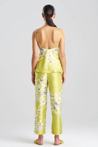 Natori Sumi-e Cami Pj Set in chartreuse - women's sleepwear - detail view