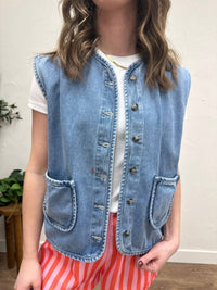Wishlist - Cotton Button Up Vest