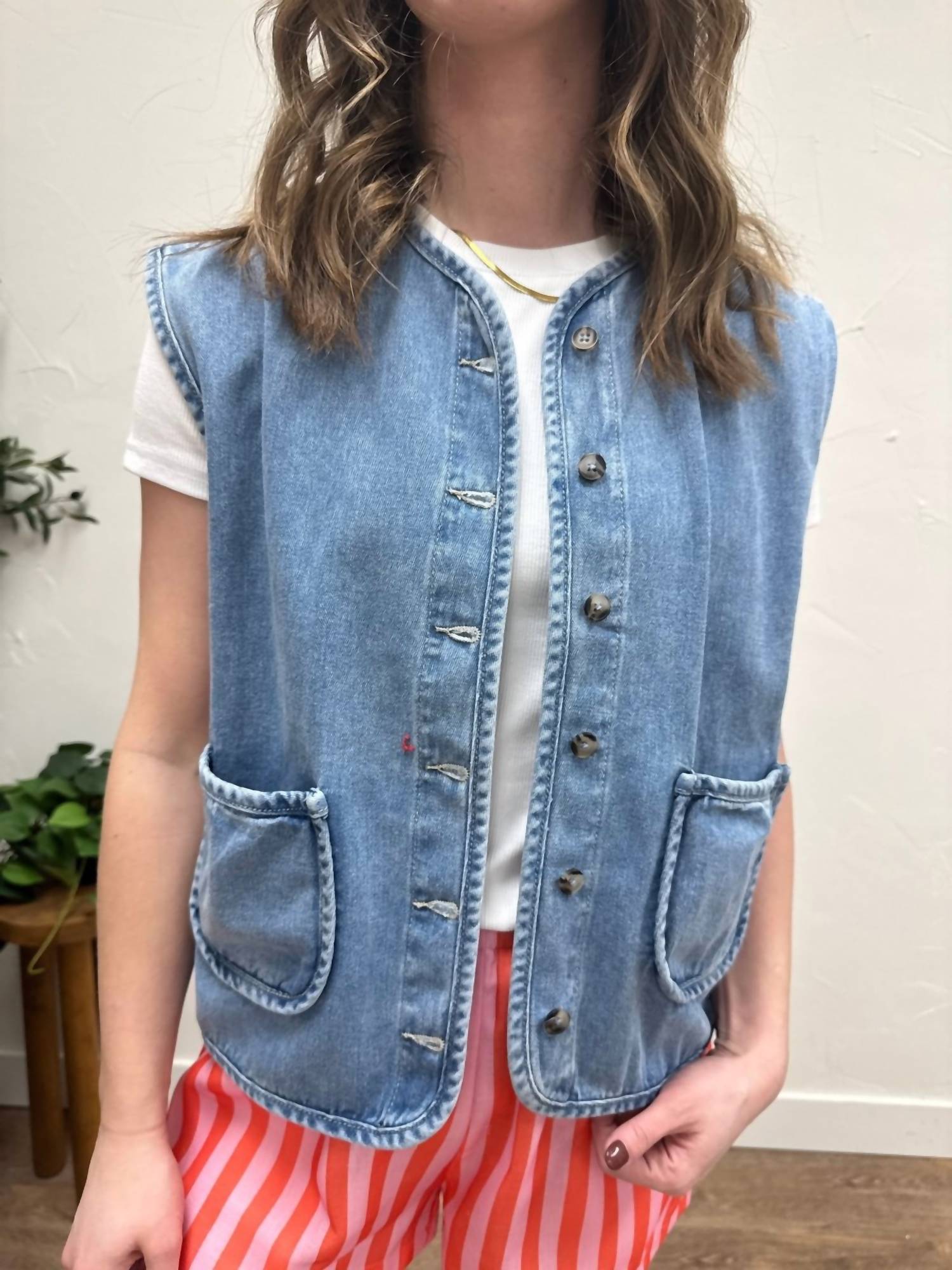 Wishlist - Cotton Button Up Vest