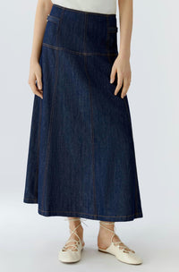 Oui Women's A-line Skirt in raw denim - women's skirt - alternate view
