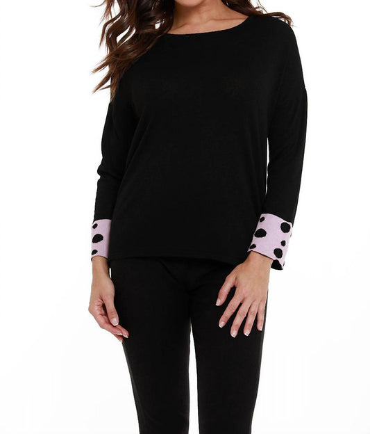 Angel - Polka Dot Sleeve Tunic Sweater