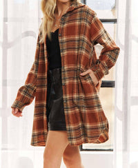 Adora - Amore Button Down Flannel Shacket - Plus