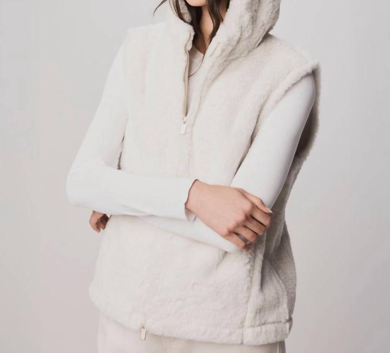 Splendid - Lucia Hooded Faux Fur Vest