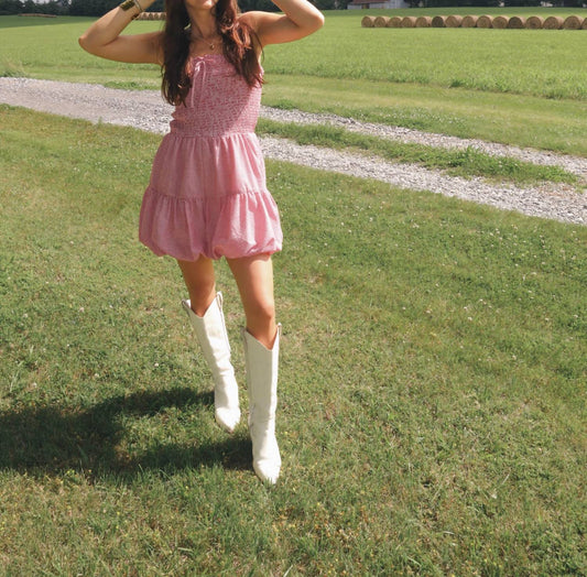 Gilli - Cherry On Top Bubble Hem Romper