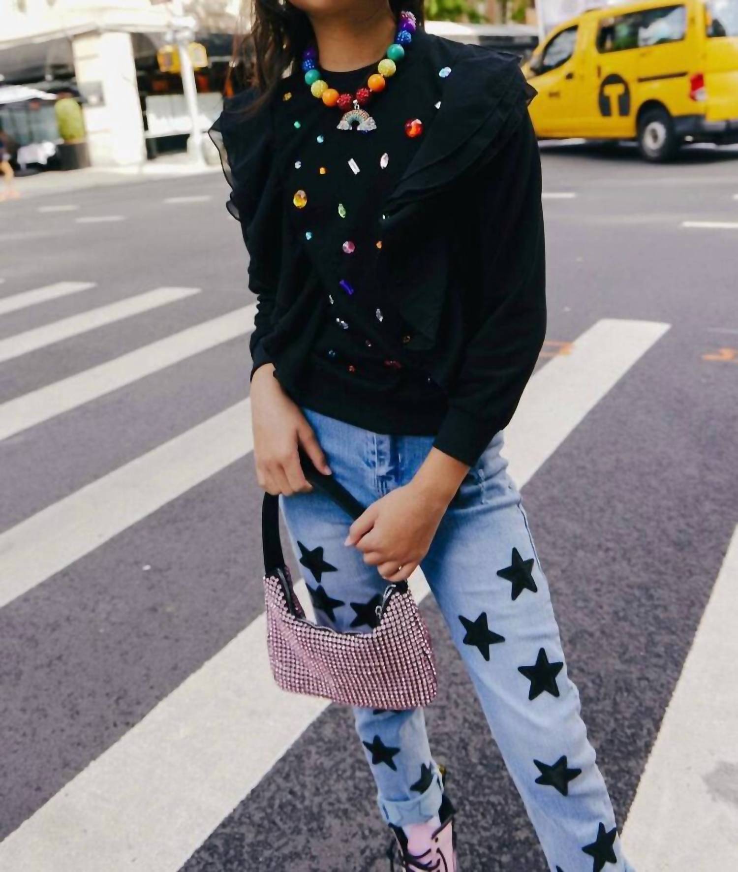 Lola + The Boys - Ruffle Rainbow Gem Shirt