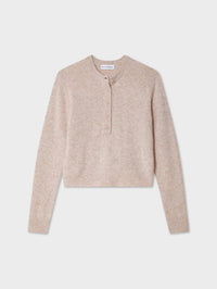 White + Warren - Cashmere Featherweight Button Henley Sweater