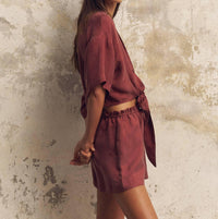 Handloom - Verona Short Sleeve Tie Top
