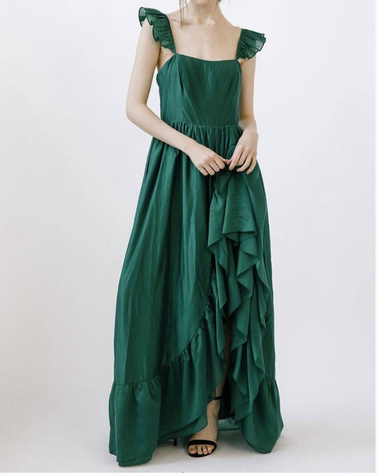 Storia - Cascade Ruffle Slit Maxi Dress