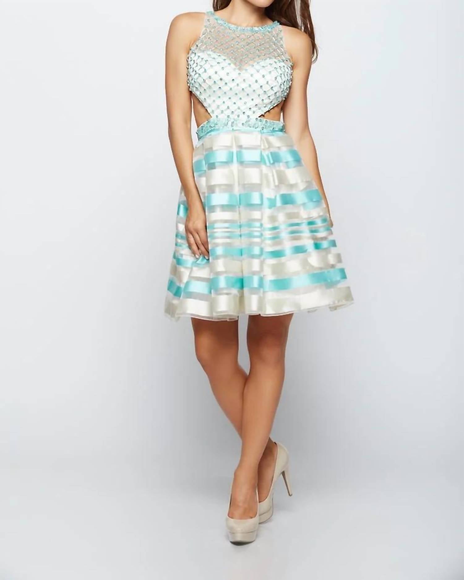 Last Dress - Pearl Net Tiffany Stripe Dress