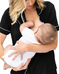 Kindred Bravely Bamboo Maternity & Postpartum Short Sleeve Pajama Set in black - women's intimate - view 4