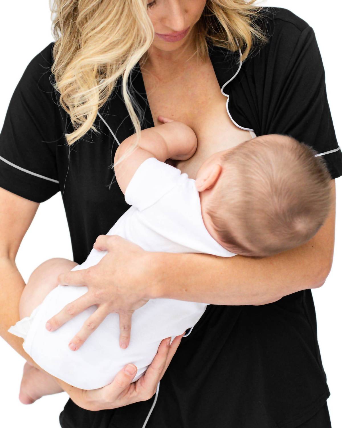 Kindred Bravely Bamboo Maternity & Postpartum Short Sleeve Pajama Set in black - women's intimate - view 4