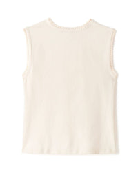 Cartolina Nantucket Women's Logan Crew Neck Tank Top in optic white - women's tank top - detail view