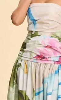Eb Luxe - Floral Drop Waist Midi Dress