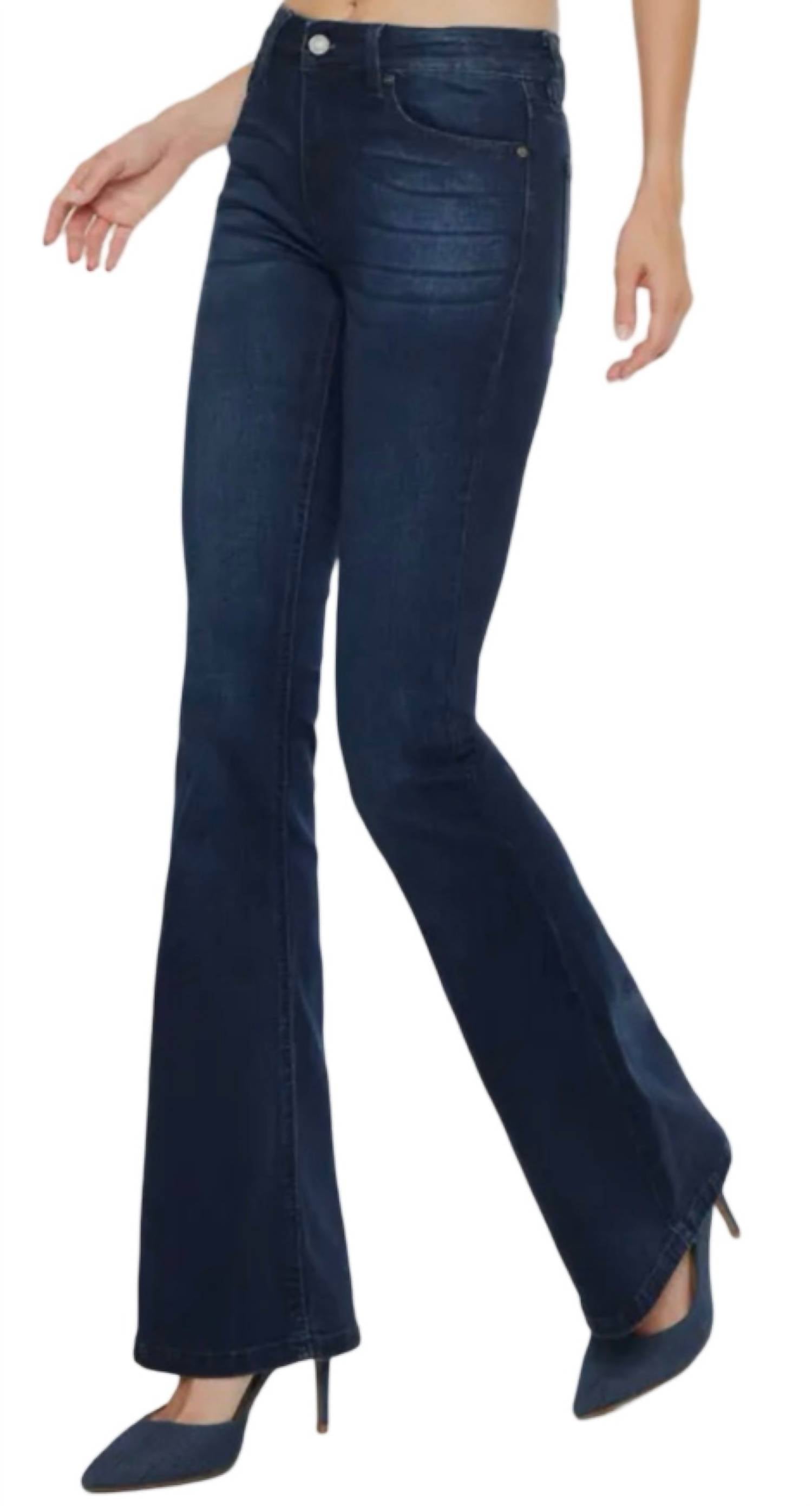 Kancan - Women's Mid Rise Flare Jeans