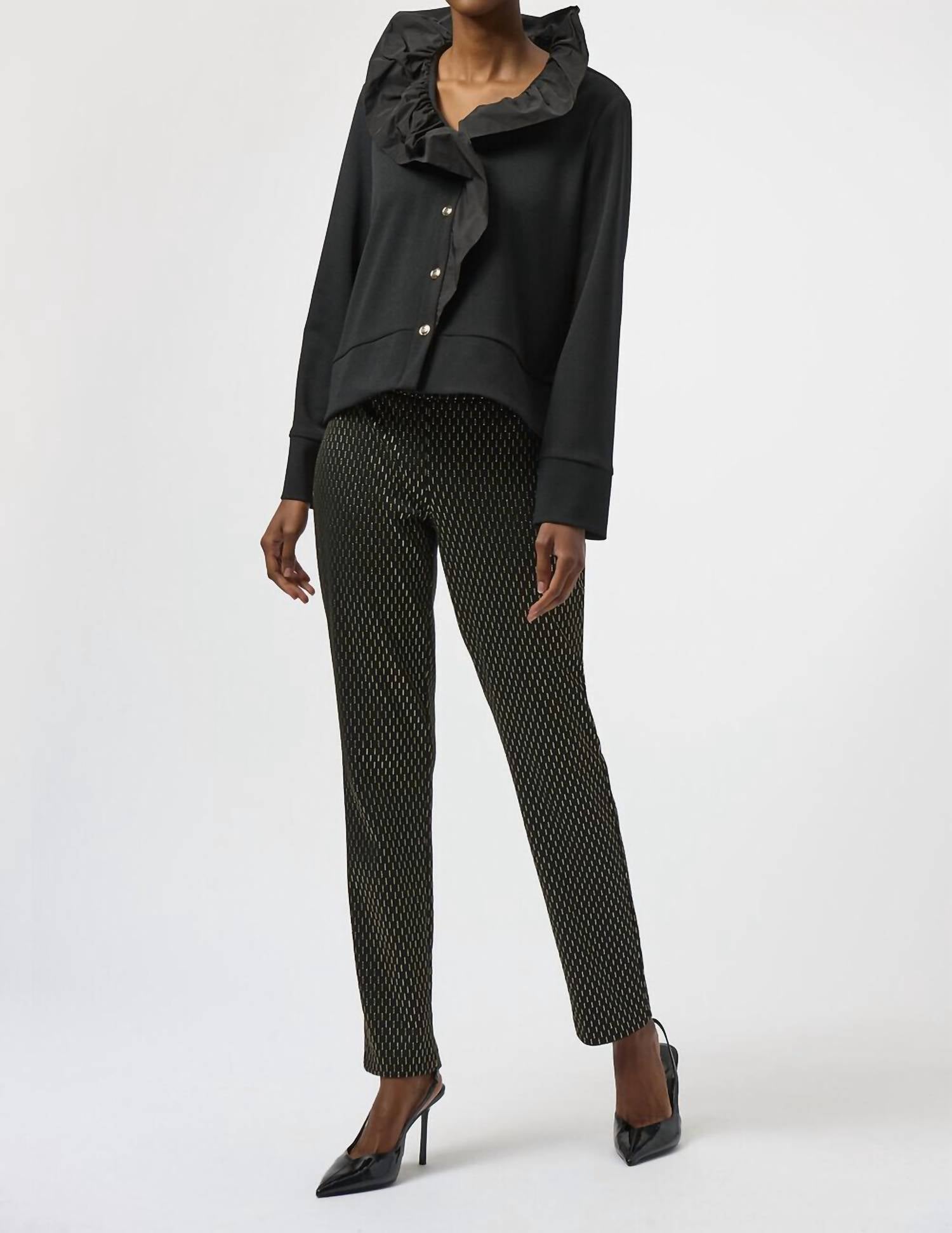 Joseph Ribkoff - Ruffled Long-sleeve Casual Shirt