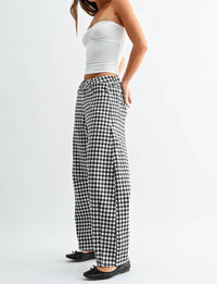 Just Black Denim - Gingham Barrel Jeans