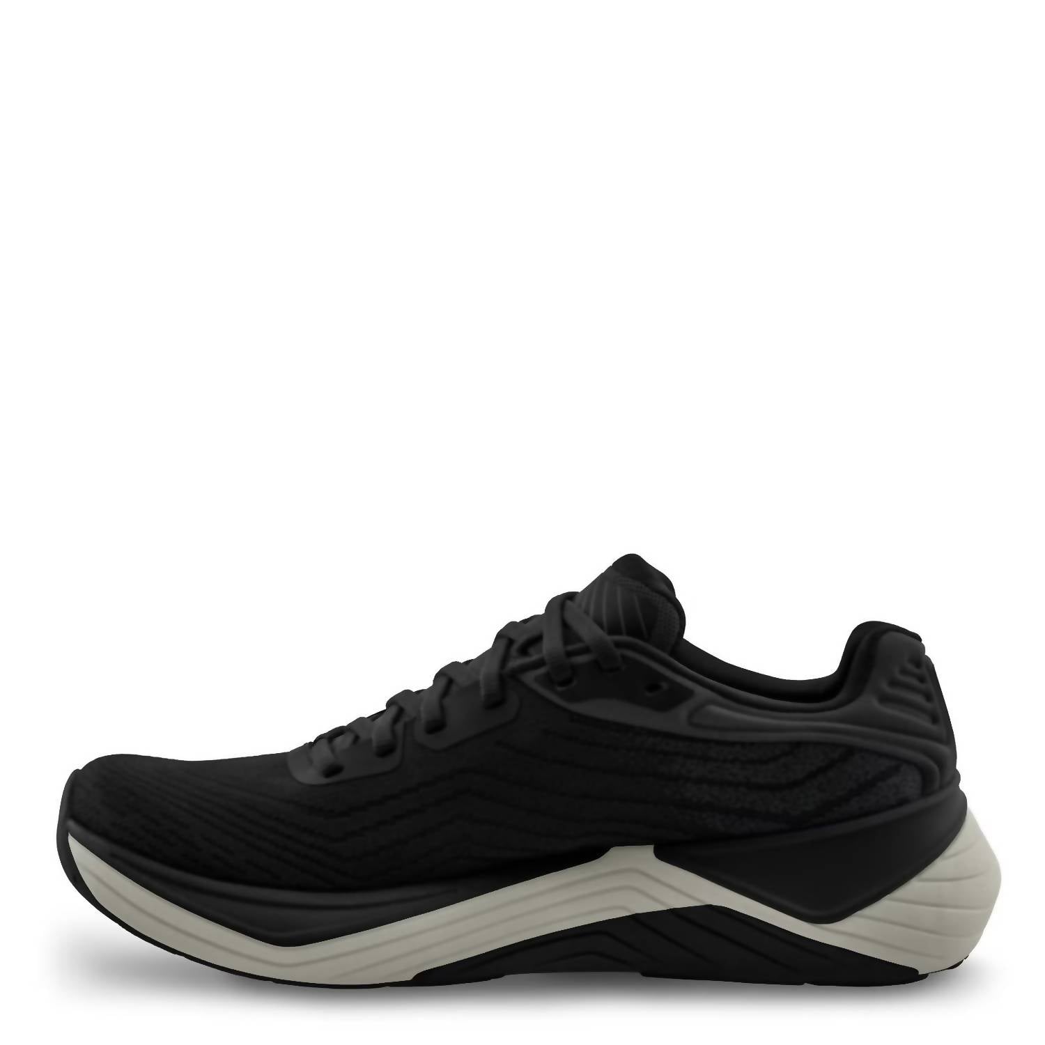 Topo Athletic Men's Ultrafly 5 Shoe in black charcoal 2 - men's shoe - detail view