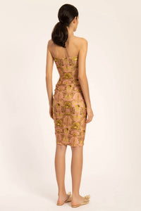 SEASHELL FRILLED MIDI DRESS