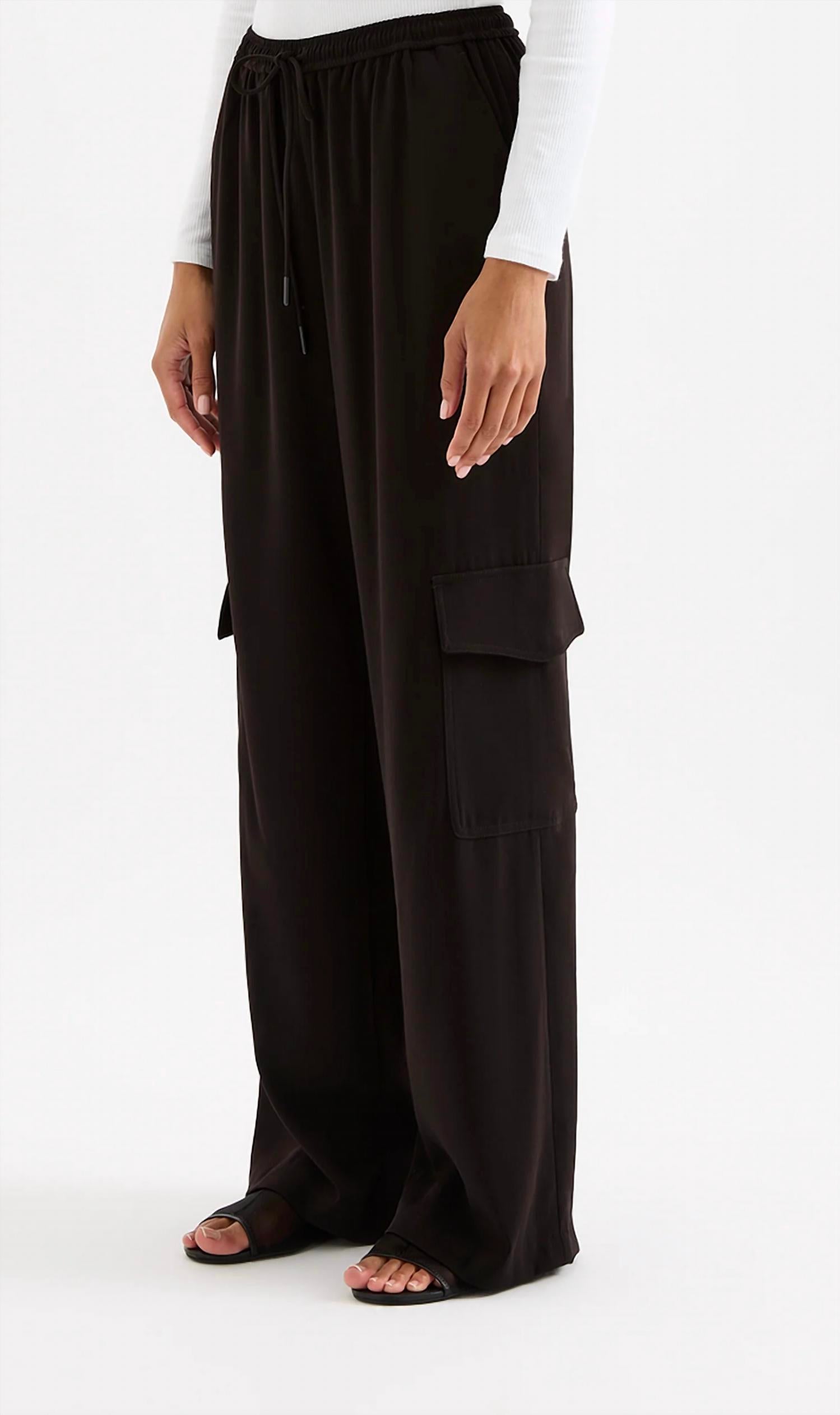 Nude Lucy Quincy Cargo Pants in black - women's pants - detail view