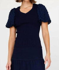 Current Air - Sweetheart Neck Puff Sleeve Top