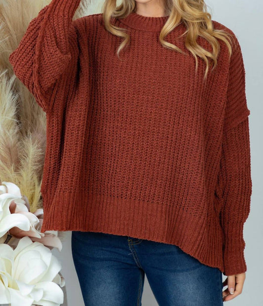 White Birch - Long Sleeve Solid Knit Sweater