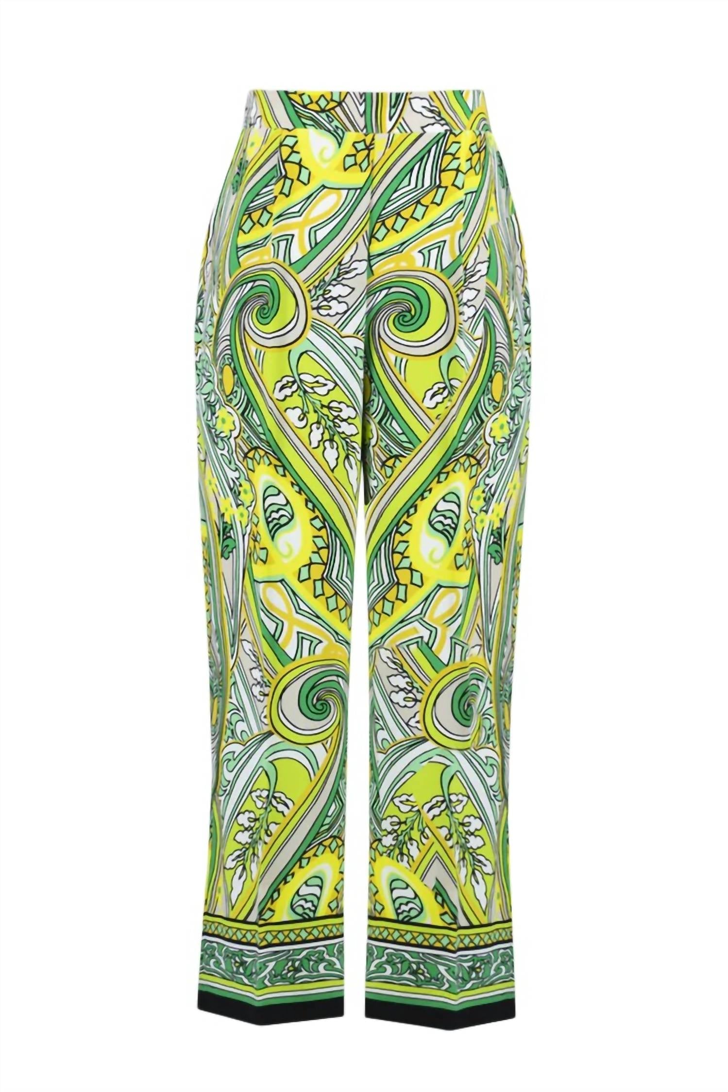 Joseph Ribkoff Matching Woven Paisley Print Pant And Top Set in set vanilla multi - women's sleepwear - view 7
