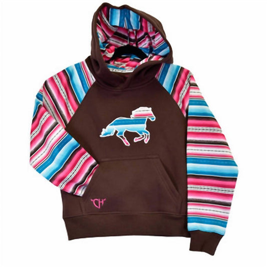 Cowgirl Hardware - Kids' Chevron Horse Raglan Hoodie