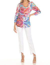 Carine - Vibrant V-neck Top