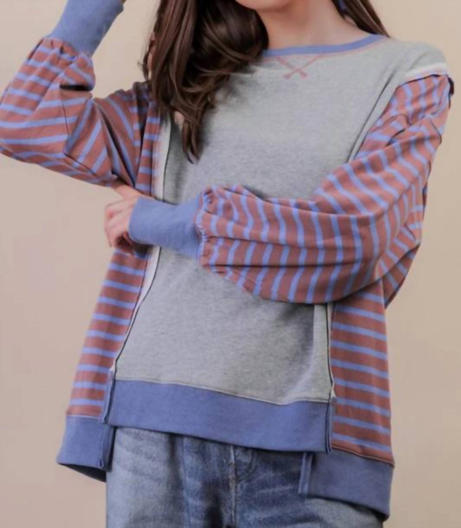 Very J - Striped Knit Top - Plus
