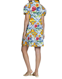 Apny - Flounce Puff Sleeve Shirt Dress