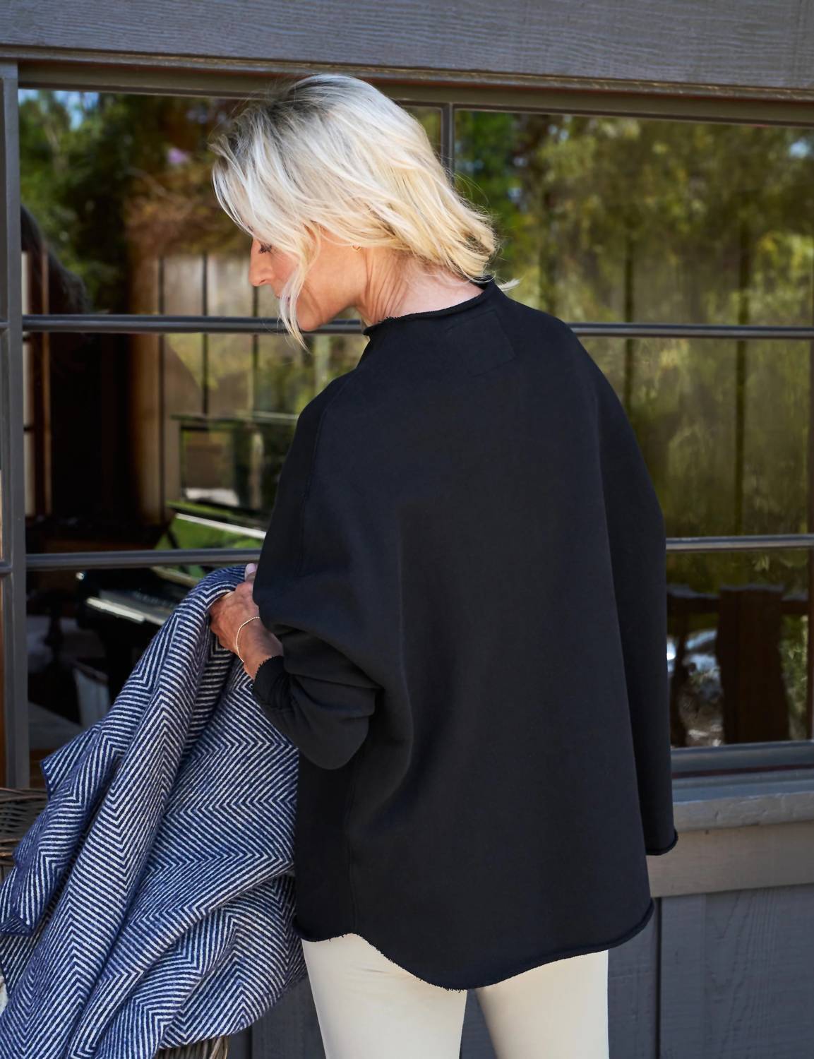 Frank & Eileen - Effie Funnel Neck Capelet Sweatshirt